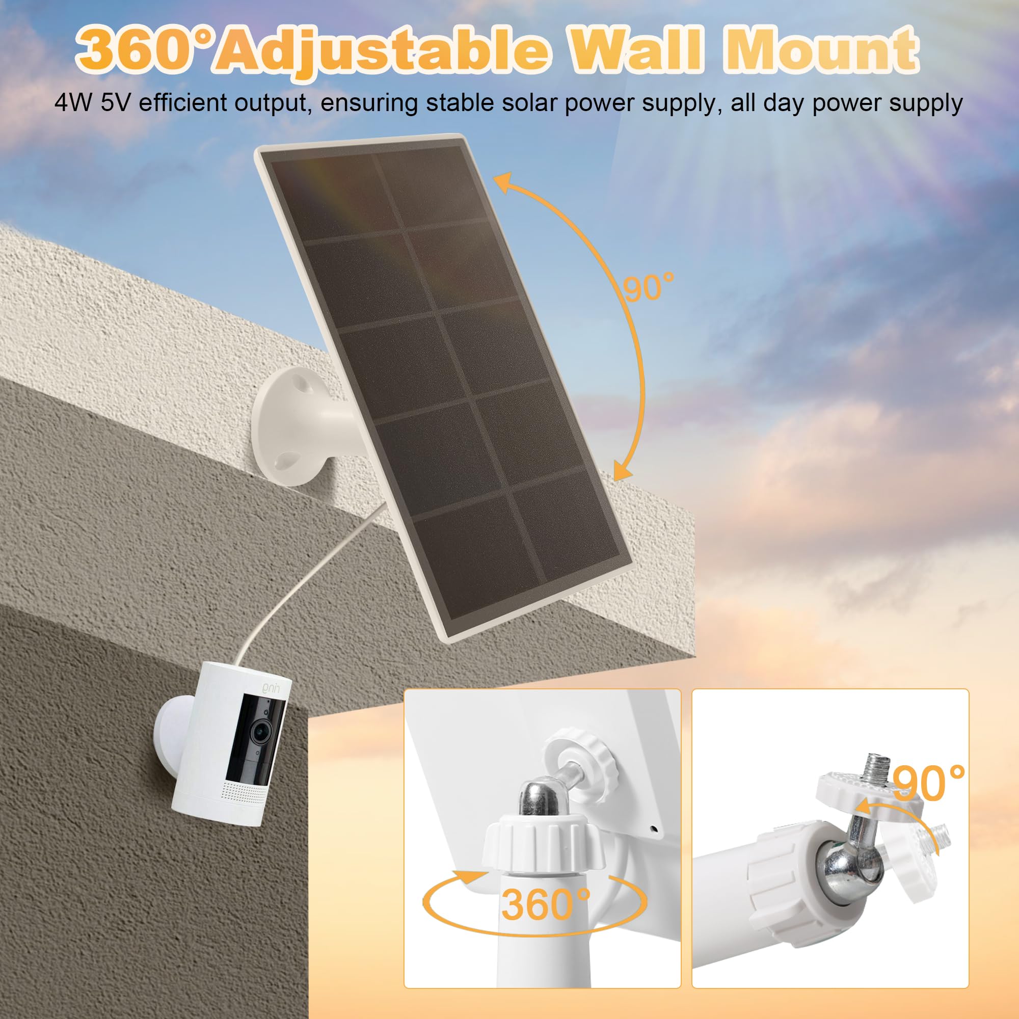 Amazon.com : Ring Camera Solar Panel Charger, Compatible with